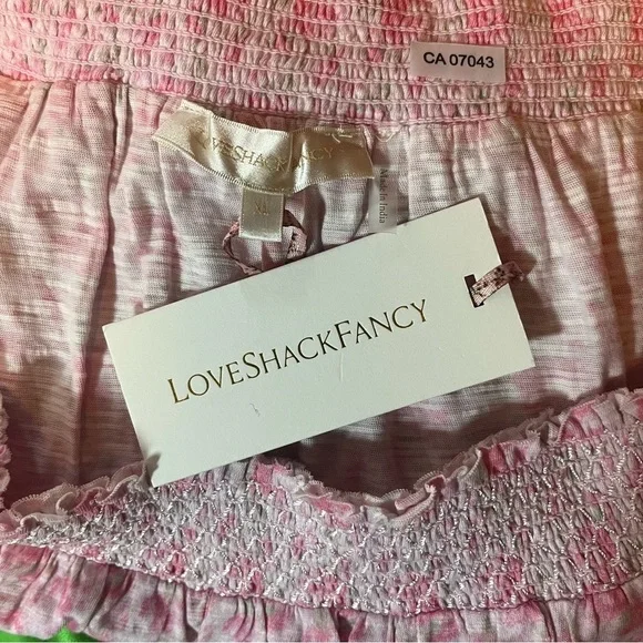 NWT LoveShackFancy Ruffle Mini Skirt Rose Patch - Picture 10 of 13